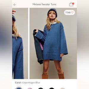 L FP Melanie Sweater Tunic in shade Copenhagen Blue.